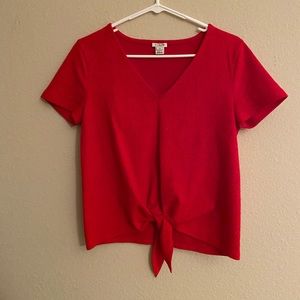 Adorable red tie front top from J Crew